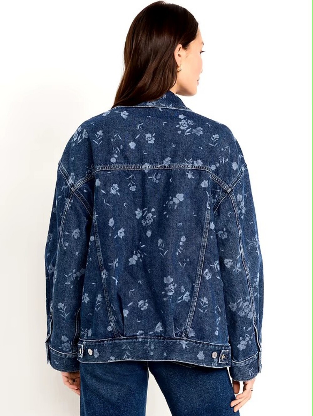 LAST PRICE DROP NEW Old Navy Floral Oversized Denim Jacket $15 IS FIRM & FINAL - Picture 3 of 10